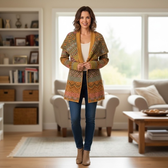 IVKO Sweaters - IVKO Autumn Tones wool Knit Cardigan- Anthropologie- small